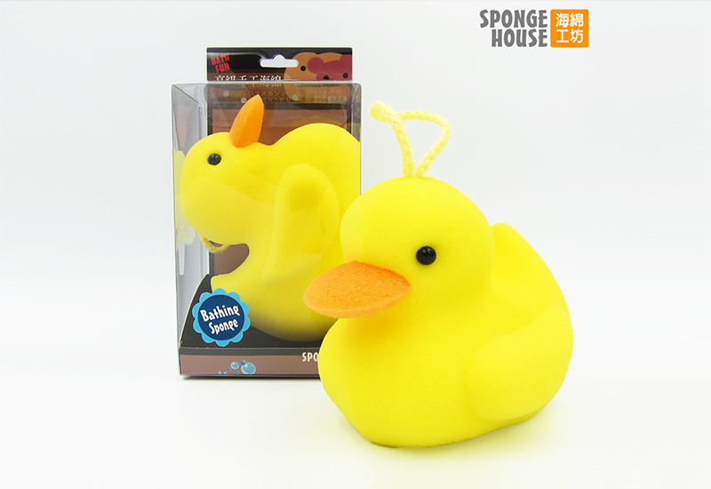 海綿工坊-動物造型沐浴海綿-鴨子 黃色小鴨鴨